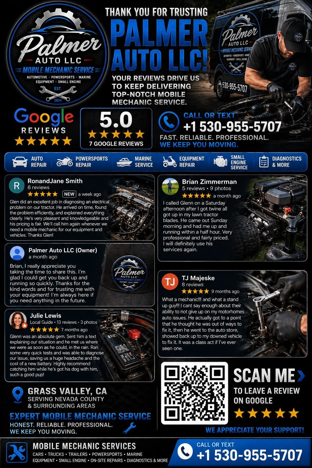 Palmer Auto review flyer